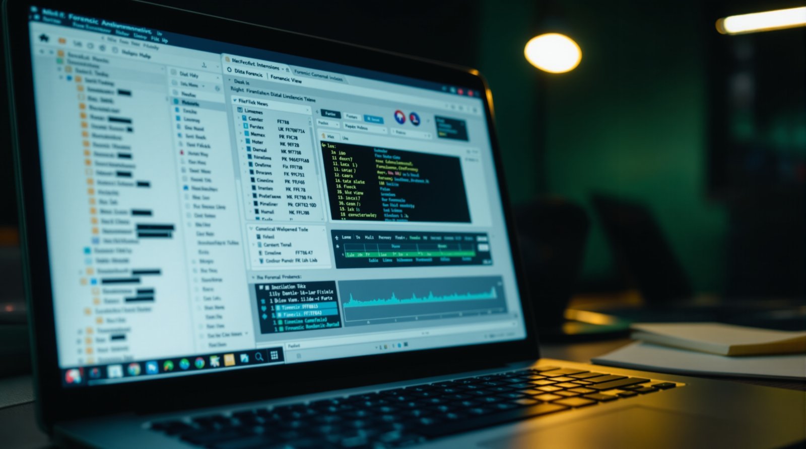 Análise de extração forense em laptop